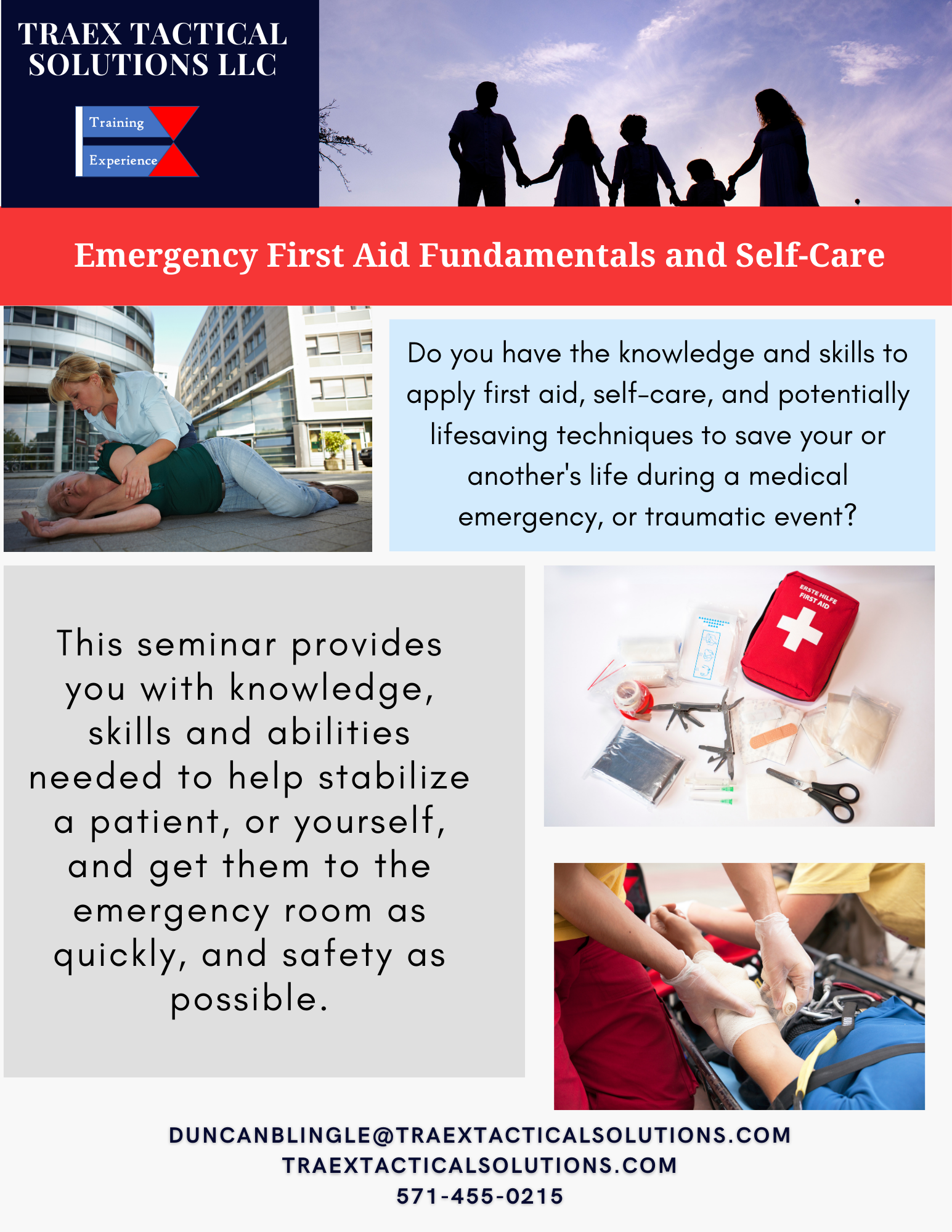 USCCA Emergency First Aid Fundamentals and Self Care Seminar