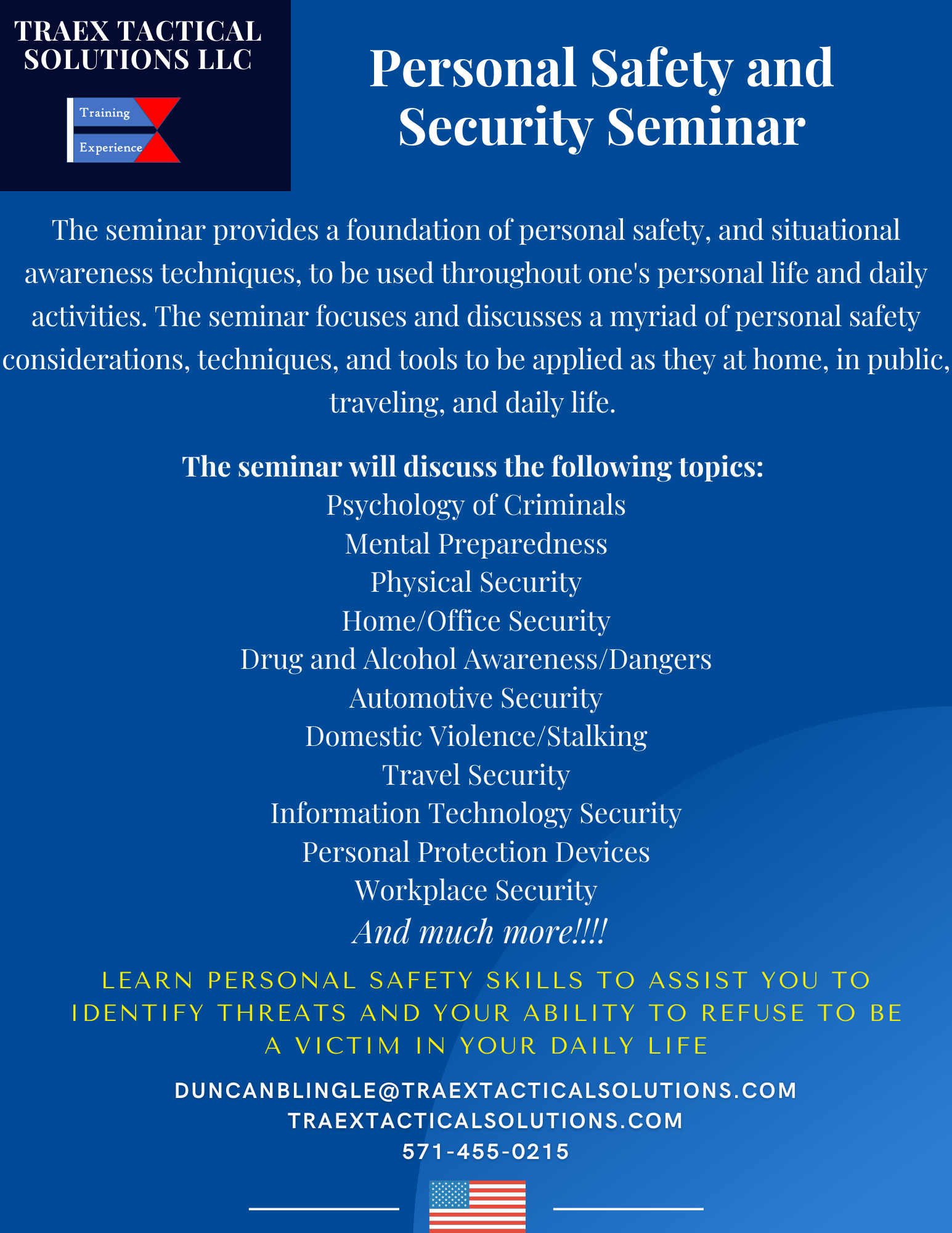 TRAEX Personal Safety and Security Seminar